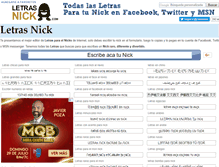 Tablet Screenshot of letrasnick.com